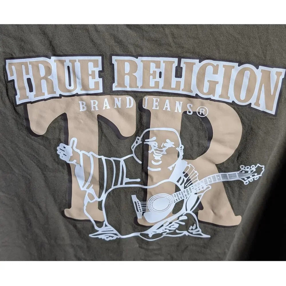 True Religion Big TR Buddha Green Short Sleeve Tee T-Shirt XXL